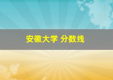 安徽大学 分数线